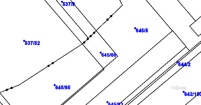 Parcela st. 645/66 v KÚ Dolní Měcholupy, Katastrální mapa