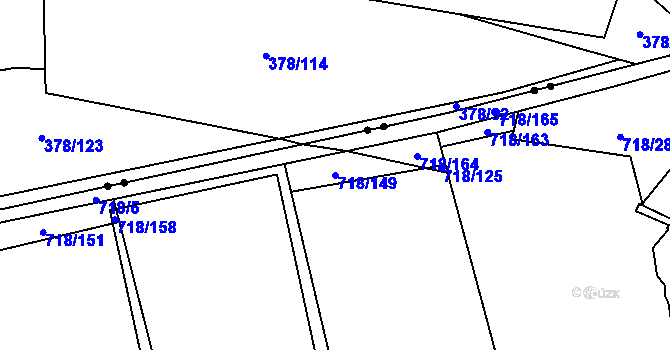Parcela st. 718/149 v KÚ Dolní Měcholupy, Katastrální mapa