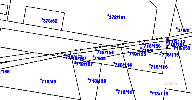 Parcela st. 718/154 v KÚ Dolní Měcholupy, Katastrální mapa