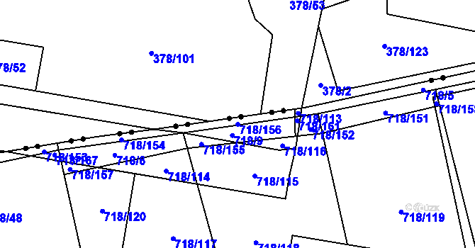 Parcela st. 718/156 v KÚ Dolní Měcholupy, Katastrální mapa