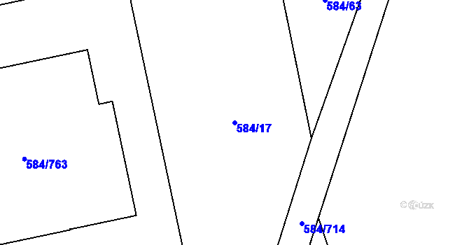 Parcela st. 584/17 v KÚ Dolní Měcholupy, Katastrální mapa