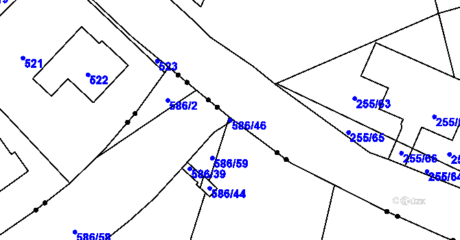 Parcela st. 586/46 v KÚ Dolní Měcholupy, Katastrální mapa