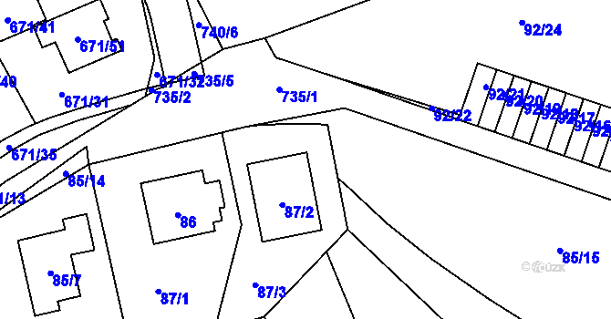 Parcela st. 85/16 v KÚ Dolní Měcholupy, Katastrální mapa