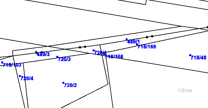 Parcela st. 718/168 v KÚ Dolní Měcholupy, Katastrální mapa
