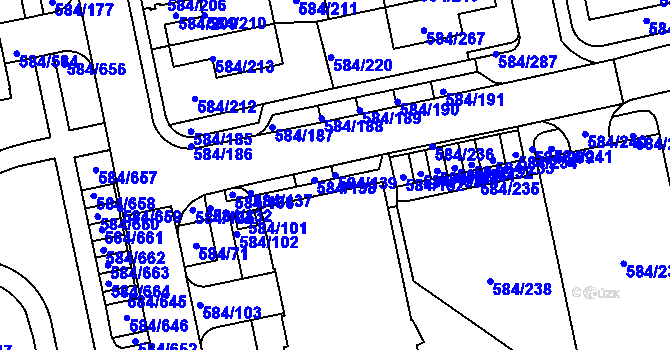Parcela st. 584/139 v KÚ Dolní Měcholupy, Katastrální mapa
