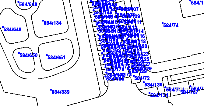 Parcela st. 584/164 v KÚ Dolní Měcholupy, Katastrální mapa