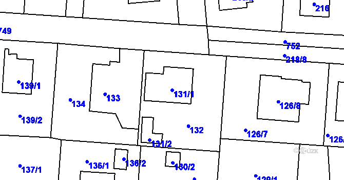 Parcela st. 131/1 v KÚ Dolní Měcholupy, Katastrální mapa
