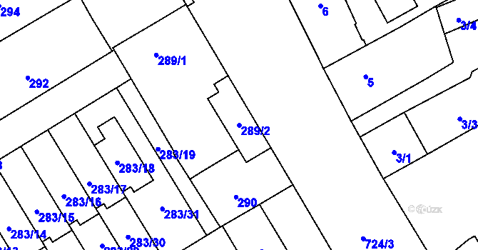 Parcela st. 289/2 v KÚ Dolní Měcholupy, Katastrální mapa