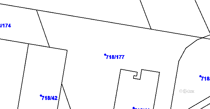 Parcela st. 718/177 v KÚ Dolní Měcholupy, Katastrální mapa