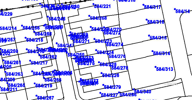 Parcela st. 584/224 v KÚ Dolní Měcholupy, Katastrální mapa