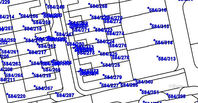 Parcela st. 584/225 v KÚ Dolní Měcholupy, Katastrální mapa