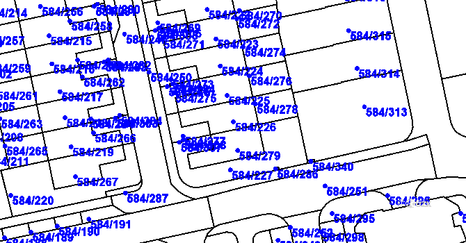 Parcela st. 584/226 v KÚ Dolní Měcholupy, Katastrální mapa