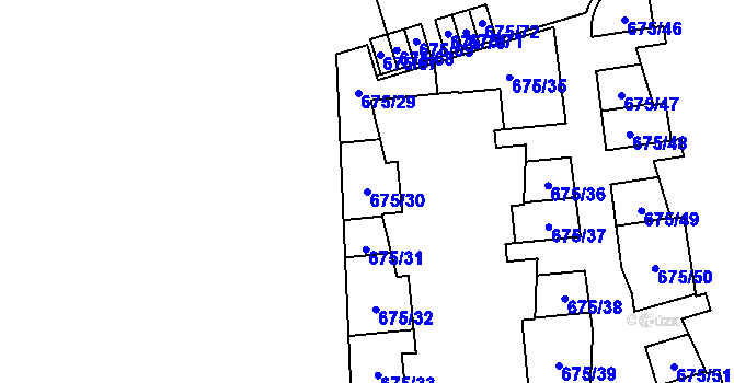 Parcela st. 675/30 v KÚ Dolní Měcholupy, Katastrální mapa