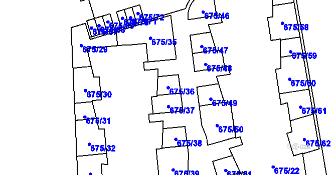 Parcela st. 675/36 v KÚ Dolní Měcholupy, Katastrální mapa