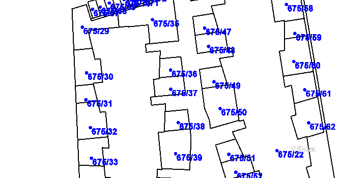 Parcela st. 675/37 v KÚ Dolní Měcholupy, Katastrální mapa