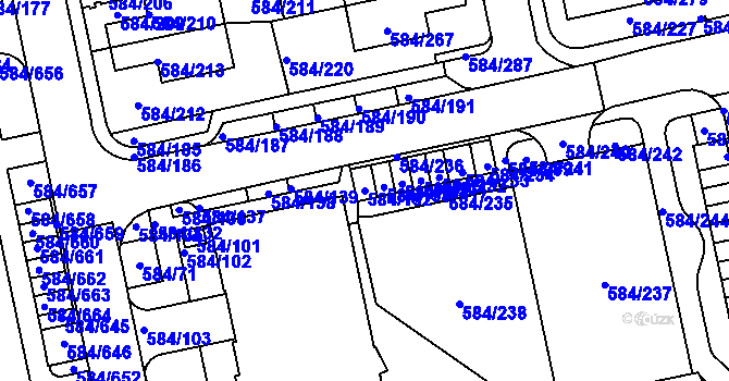Parcela st. 584/192 v KÚ Dolní Měcholupy, Katastrální mapa