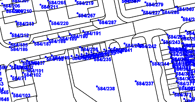 Parcela st. 584/233 v KÚ Dolní Měcholupy, Katastrální mapa