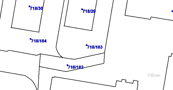 Parcela st. 718/183 v KÚ Dolní Měcholupy, Katastrální mapa