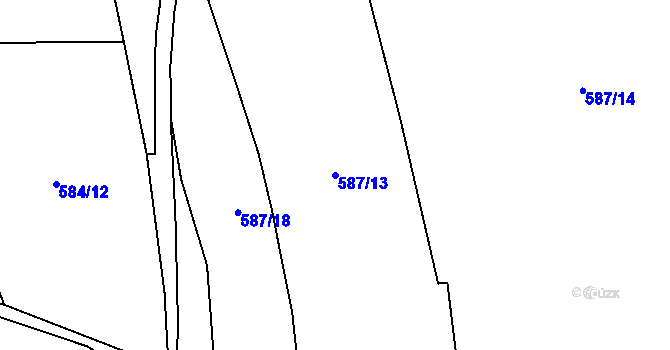 Parcela st. 587/13 v KÚ Dolní Měcholupy, Katastrální mapa