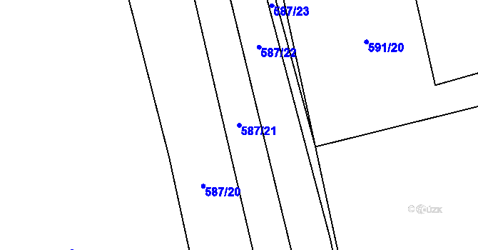 Parcela st. 587/21 v KÚ Dolní Měcholupy, Katastrální mapa