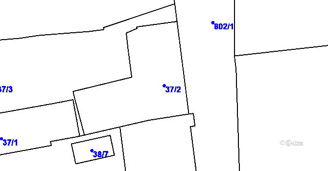 Parcela st. 37/2 v KÚ Dolní Měcholupy, Katastrální mapa