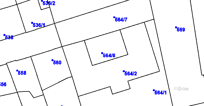 Parcela st. 564/8 v KÚ Dolní Měcholupy, Katastrální mapa
