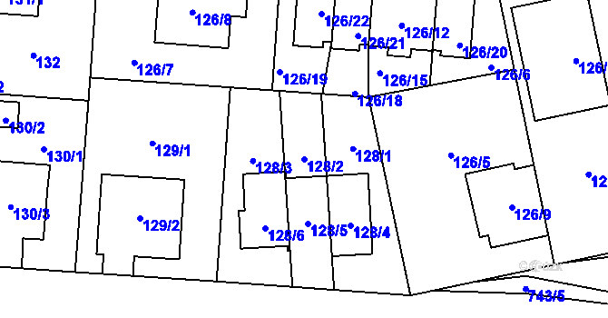Parcela st. 128/2 v KÚ Dolní Měcholupy, Katastrální mapa