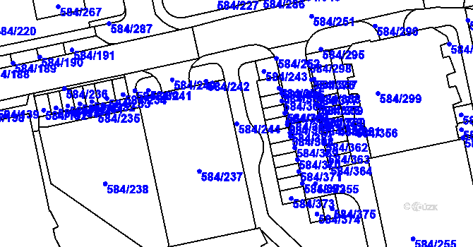 Parcela st. 584/244 v KÚ Dolní Měcholupy, Katastrální mapa