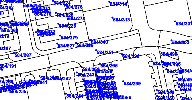 Parcela st. 584/251 v KÚ Dolní Měcholupy, Katastrální mapa