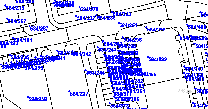 Parcela st. 584/254 v KÚ Dolní Měcholupy, Katastrální mapa