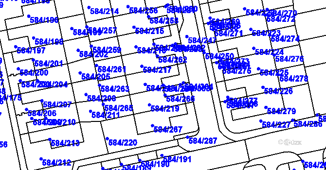 Parcela st. 584/264 v KÚ Dolní Měcholupy, Katastrální mapa