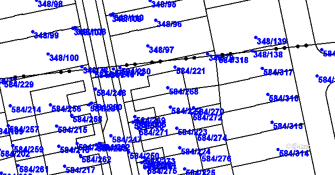 Parcela st. 584/268 v KÚ Dolní Měcholupy, Katastrální mapa