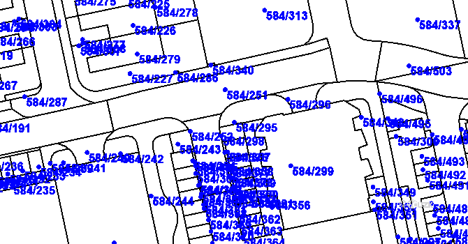 Parcela st. 584/295 v KÚ Dolní Měcholupy, Katastrální mapa