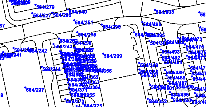 Parcela st. 584/299 v KÚ Dolní Měcholupy, Katastrální mapa