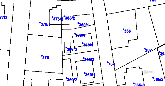Parcela st. 368/5 v KÚ Dolní Měcholupy, Katastrální mapa