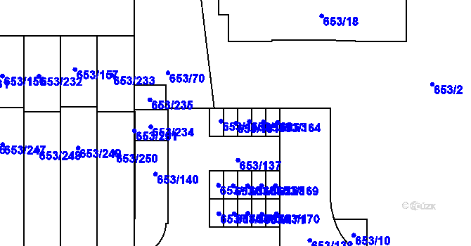 Parcela st. 653/161 v KÚ Dolní Měcholupy, Katastrální mapa