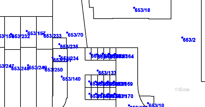 Parcela st. 653/162 v KÚ Dolní Měcholupy, Katastrální mapa