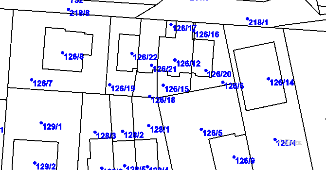 Parcela st. 126/15 v KÚ Dolní Měcholupy, Katastrální mapa