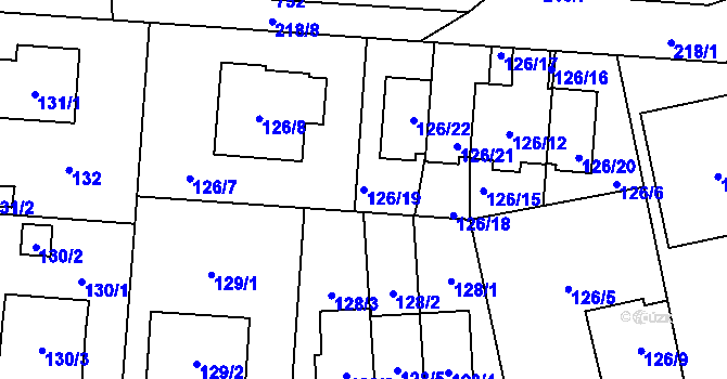 Parcela st. 126/19 v KÚ Dolní Měcholupy, Katastrální mapa