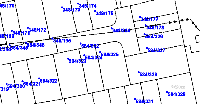 Parcela st. 584/325 v KÚ Dolní Měcholupy, Katastrální mapa