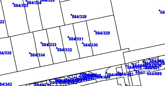 Parcela st. 584/330 v KÚ Dolní Měcholupy, Katastrální mapa