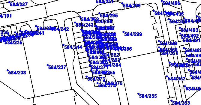 Parcela st. 584/362 v KÚ Dolní Měcholupy, Katastrální mapa
