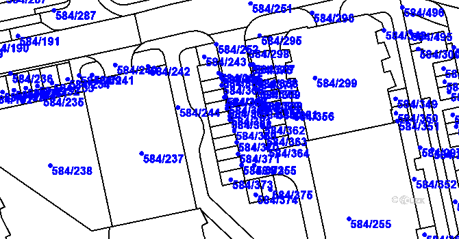 Parcela st. 584/368 v KÚ Dolní Měcholupy, Katastrální mapa