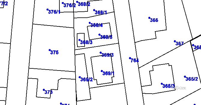 Parcela st. 369/3 v KÚ Dolní Měcholupy, Katastrální mapa