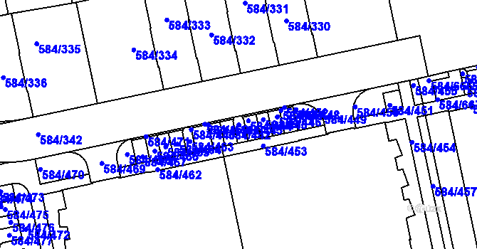 Parcela st. 584/443 v KÚ Dolní Měcholupy, Katastrální mapa
