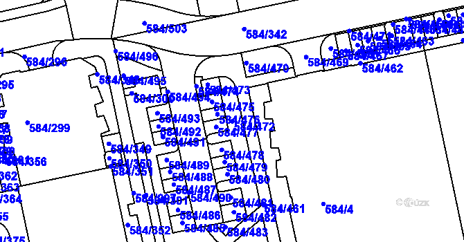 Parcela st. 584/472 v KÚ Dolní Měcholupy, Katastrální mapa