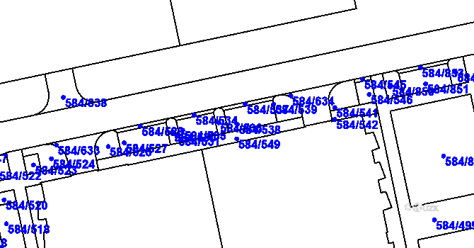 Parcela st. 584/538 v KÚ Dolní Měcholupy, Katastrální mapa