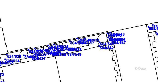 Parcela st. 584/539 v KÚ Dolní Měcholupy, Katastrální mapa