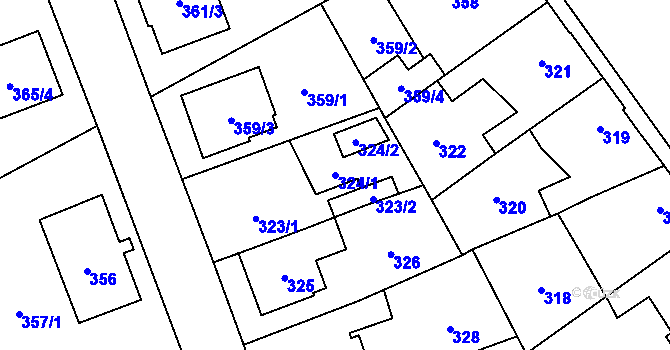 Parcela st. 324/1 v KÚ Dolní Měcholupy, Katastrální mapa