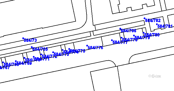 Parcela st. 584/776 v KÚ Dolní Měcholupy, Katastrální mapa